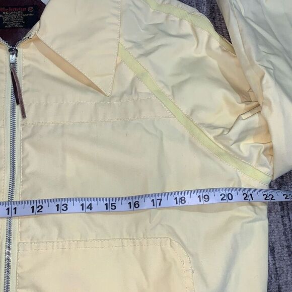 Vintage Richman Brothers Women's Medium Nylon Butter Yellow Full Zip Jacket - Picture 4 of 7